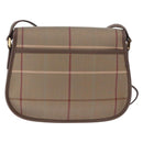 Burberrys Nova Check Shoulder Bag Canvas Gold Beige Auth ep14743-2