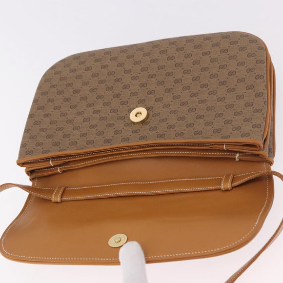 GUCCI Micro GG Supreme Umhängetasche PVC Beige Gold 004 256 0024 Auth ep14744