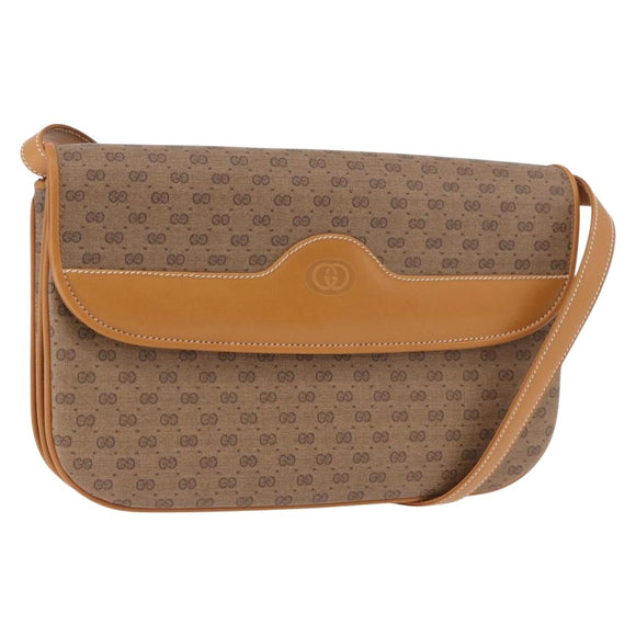 GUCCI Micro GG Supreme Umhängetasche PVC Beige Gold 004 256 0024 Auth ep14744