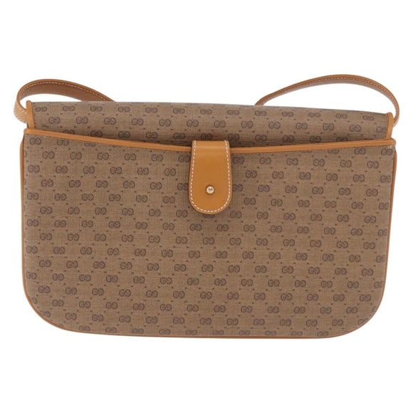 GUCCI Micro GG Supreme Umhängetasche PVC Beige Gold 004 256 0024 Auth ep14744