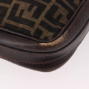 FENDI Zucca Canvas Shoulder Bag Black Brown Auth ep14748-8