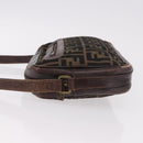 FENDI Zucca Canvas Shoulder Bag Black Brown Auth ep14748-4