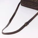 FENDI Zucca Canvas Shoulder Bag Black Brown Auth ep14748-7