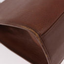 Burberrys Hand Bag Leather Brown Gold Auth ep14751-13