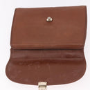 Burberrys Hand Bag Leather Brown Gold Auth ep14751-16