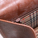 Burberrys Hand Bag Leather Brown Gold Auth ep14751-21