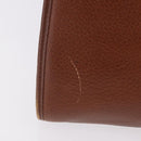 Burberrys Hand Bag Leather Brown Gold Auth ep14751-4