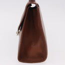 Burberrys Hand Bag Leather Brown Gold Auth ep14751-5