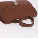 Burberrys Hand Bag Leather Brown Gold Auth ep14751-7