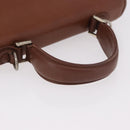 Burberrys Hand Bag Leather Brown Gold Auth ep14751-8
