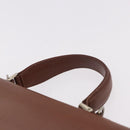 Burberrys Hand Bag Leather Brown Gold Auth ep14751-9