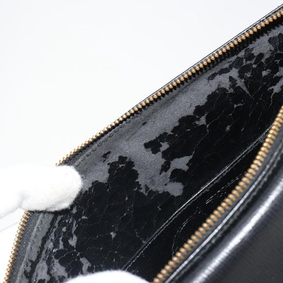 Christian Dior Shoulder Bag Leather Black Gold Auth ep14752