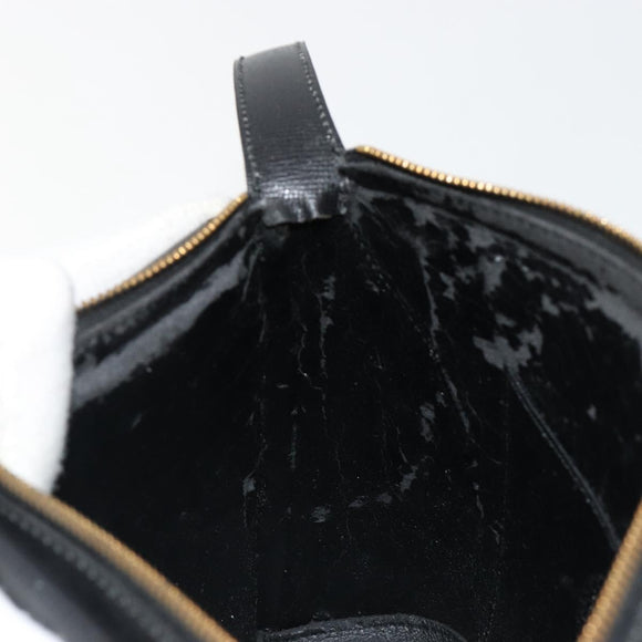 Christian Dior Shoulder Bag Leather Black Gold Auth ep14752