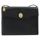 Christian Dior Shoulder Bag Leather Black Gold Auth ep14752-13