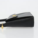 Christian Dior Shoulder Bag Leather Black Gold Auth ep14752-4