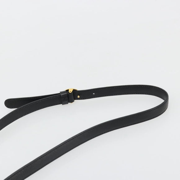 Christian Dior Shoulder Bag Leather Black Gold Auth ep14752