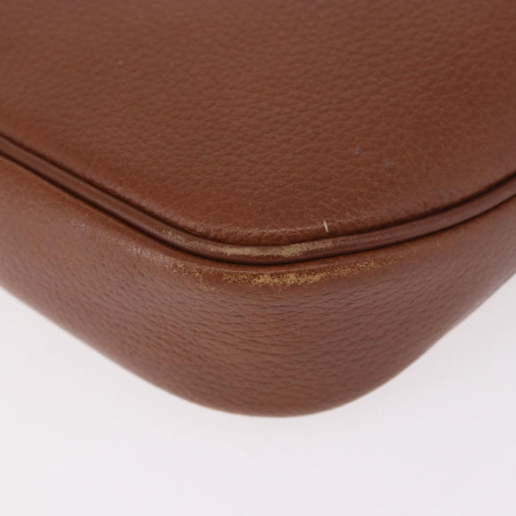 Burberrys Shoulder Bag Leather Brown Gold Auth ep14756
