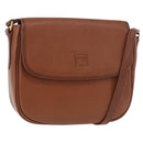 Burberrys Shoulder Bag Leather Brown Gold Auth ep14756-1