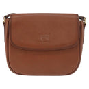 Burberrys Shoulder Bag Leather Brown Gold Auth ep14756-13