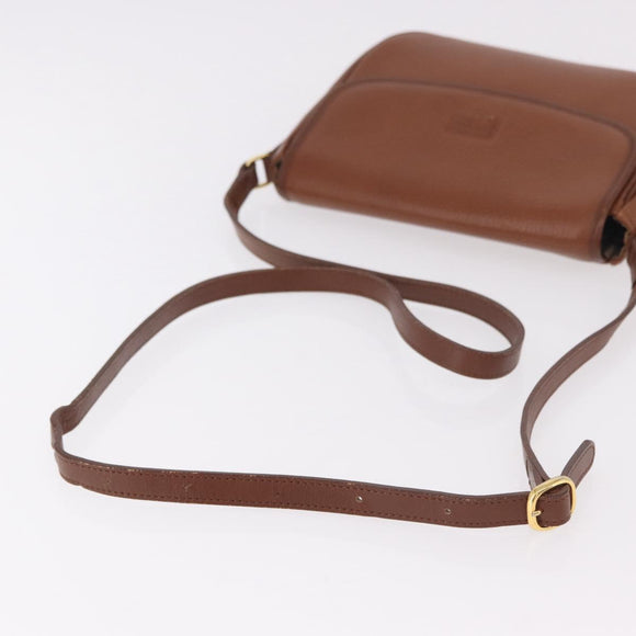 Burberrys Shoulder Bag Leather Brown Gold Auth ep14756