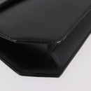 Christian Dior Chain Shoulder Bag Leather Black Gold Auth ep14757A-9