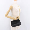 Christian Dior Chain Shoulder Bag Leather Black Gold Auth ep14757A-21