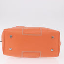 LOEWE Anagram Americana 28 Hand Bag Leather Orange Silver Auth ep14765-6