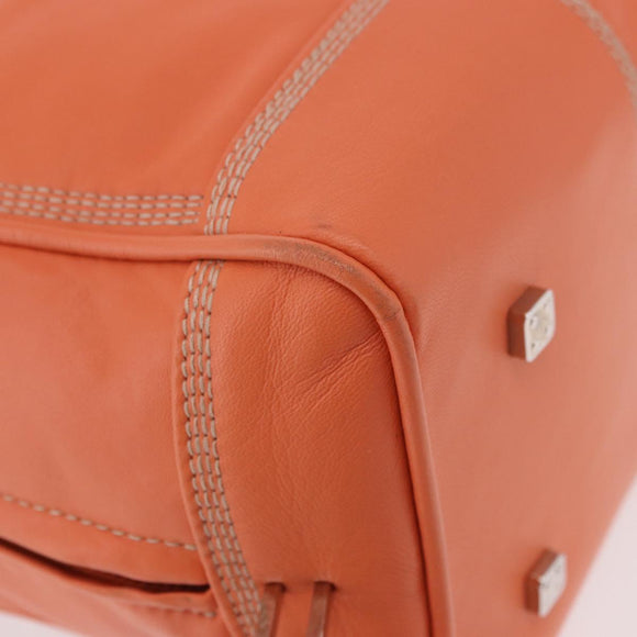 LOEWE Anagram Americana 28 Hand Bag Leather Orange Silver Auth ep14765