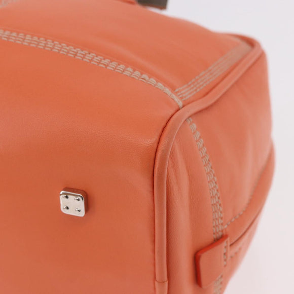 LOEWE Anagram Americana 28 Hand Bag Leather Orange Silver Auth ep14765
