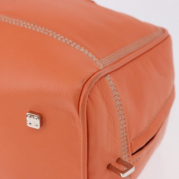 LOEWE Anagram Americana 28 Hand Bag Leather Orange Silver Auth ep14765