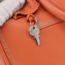 LOEWE Anagram Americana 28 Hand Bag Leather Orange Silver Auth ep14765-10