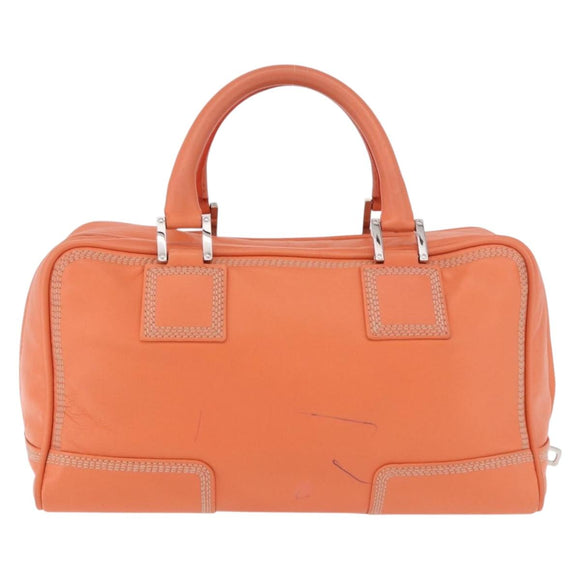 LOEWE Anagram Americana 28 Handtas Leer Oranje Zilver Auth ep14765