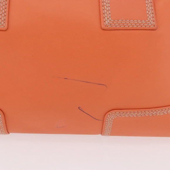 LOEWE Anagram Americana 28 Hand Bag Leather Orange Silver Auth ep14765