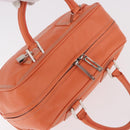 LOEWE Anagram Americana 28 Hand Bag Leather Orange Silver Auth ep14765-7