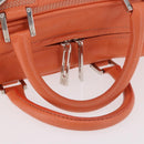 LOEWE Anagram Americana 28 Hand Bag Leather Orange Silver Auth ep14765-8