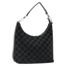 GUCCI GG Canvas Shoulder Bag Black Silver 000 0602 Auth ep14767-1