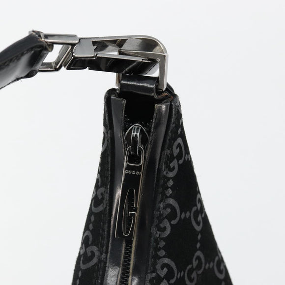 GUCCI GG Canvas Shoulder Bag Black Silver 000 0602 Auth ep14767