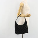 GUCCI GG Canvas Shoulder Bag Black Silver 000 0602 Auth ep14767-22