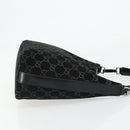 GUCCI GG Canvas Shoulder Bag Black Silver 000 0602 Auth ep14767-3