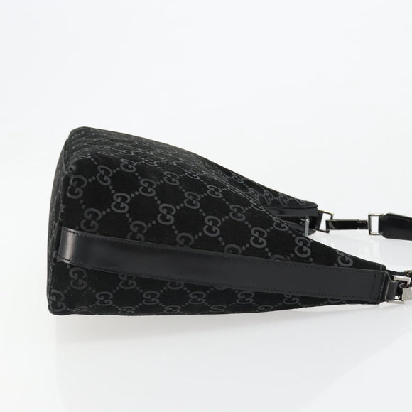 GUCCI GG Canvas Shoulder Bag Black Silver 000 0602 Auth ep14767