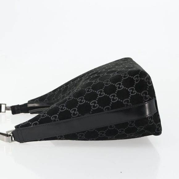 GUCCI GG Canvas Shoulder Bag Black Silver 000 0602 Auth ep14767