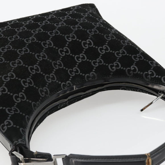 GUCCI GG Canvas Shoulder Bag Black Silver 000 0602 Auth ep14767