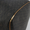 Christian Dior Honeycomb Canvas Boston Bag PVC Black Gold Auth ep14768-14