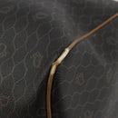Christian Dior Honeycomb Canvas Boston Bag PVC Black Gold Auth ep14768-16