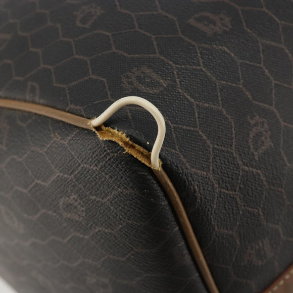 Christian Dior Honeycomb Canvas Boston Bag PVC Black Gold Auth ep14768