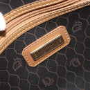 Christian Dior Honeycomb Canvas Boston Bag PVC Black Gold Auth ep14768-11