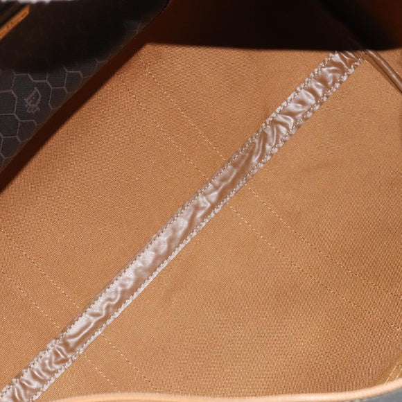 Christian Dior Honeycomb Canvas Boston Bag PVC Black Gold Auth ep14768