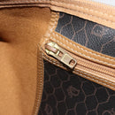 Christian Dior Honeycomb Canvas Boston Bag PVC Black Gold Auth ep14768-22