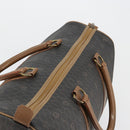 Christian Dior Honeycomb Canvas Boston Bag PVC Black Gold Auth ep14768-7