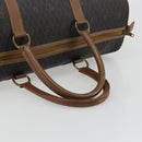 Christian Dior Honeycomb Canvas Boston Bag PVC Black Gold Auth ep14768-8